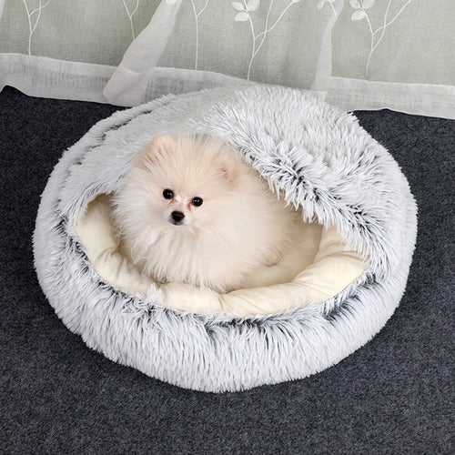 2-in-1 Convertible Pet Bed – Cozy Cave or Open Cushion for Cats & Dogs