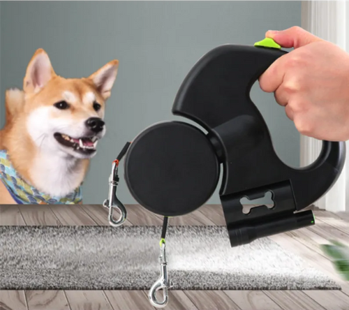 Auto Double Dog Leash – Walk Two Dogs Comfortably Without the Tangles